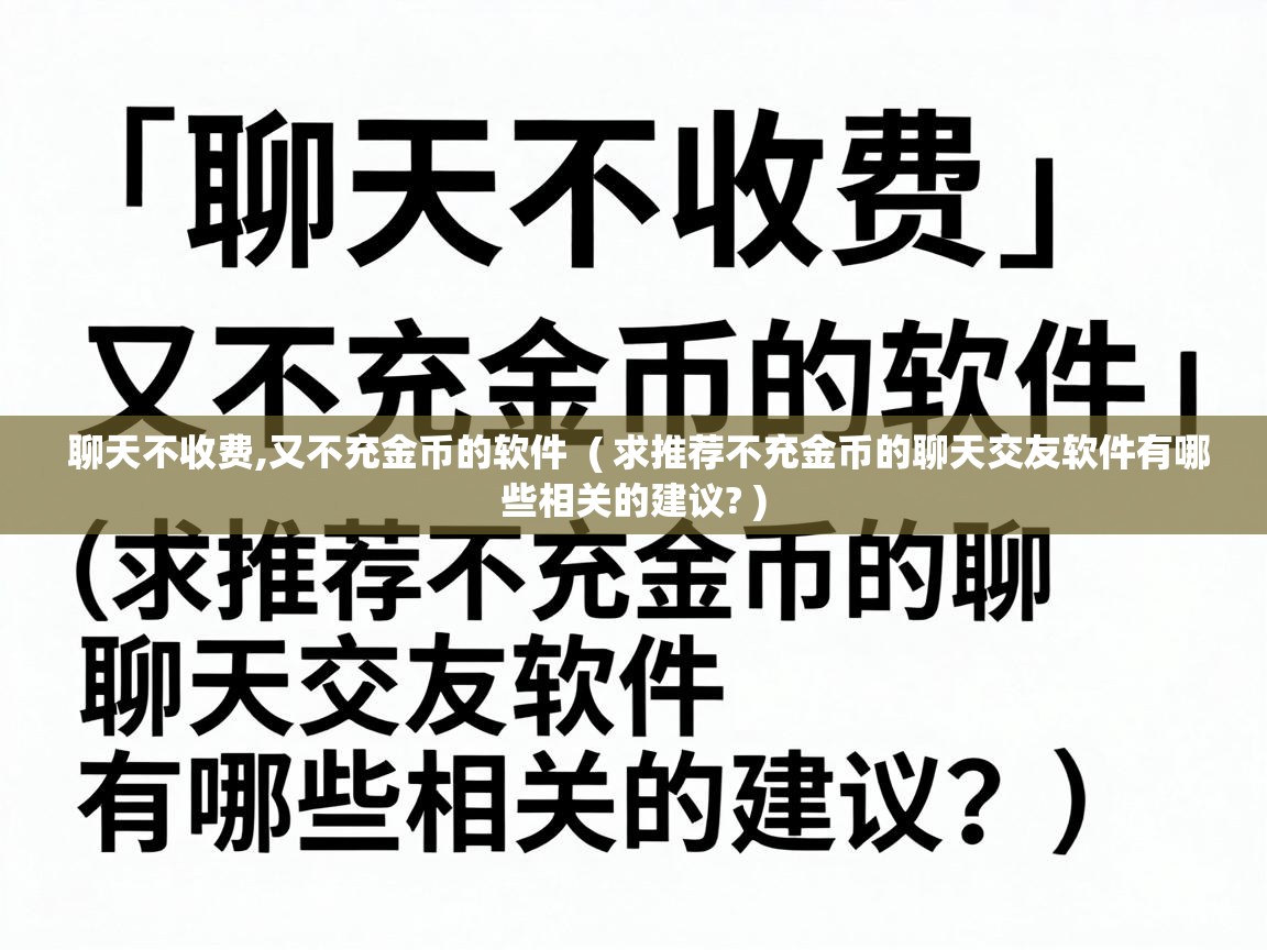  聊天不收费,又不充金币的软件  ( 求推荐不充金币的聊天交友软件有哪些相关的建议? )
