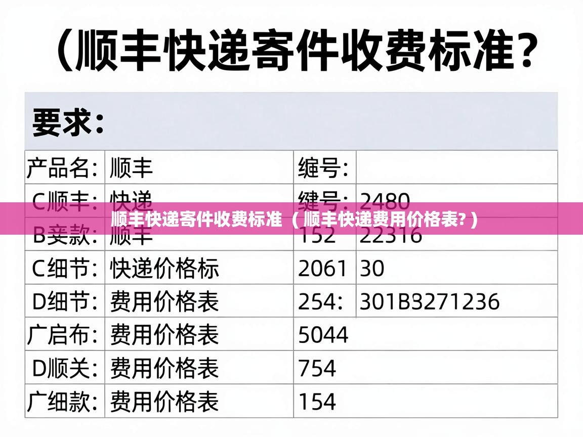  顺丰快递寄件收费标准  ( 顺丰快递费用价格表? )