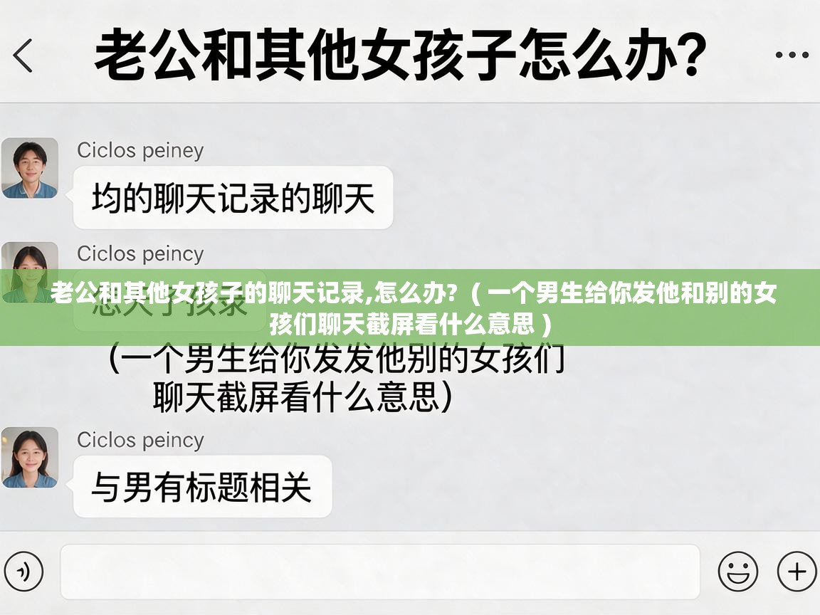 老公和其他女孩子的聊天记录,怎么办? ( 一个男生给你发他和别的女孩们聊天截屏看什么意思 ) 老公和其他女孩子的聊天记录,怎么办? ( 一个男生给你发他和别的女孩们聊天截屏看什么意思 )