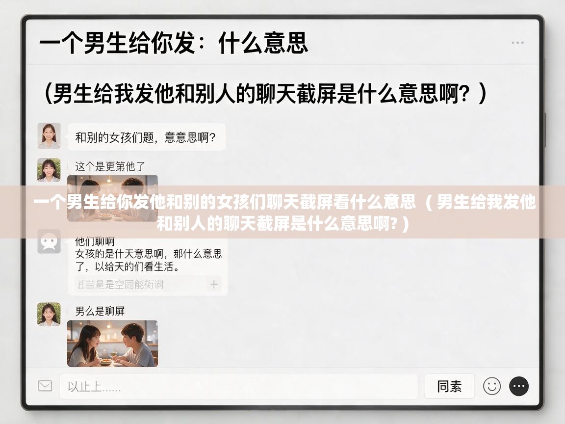  一个男生给你发他和别的女孩们聊天截屏看什么意思  ( 男生给我发他和别人的聊天截屏是什么意思啊? )