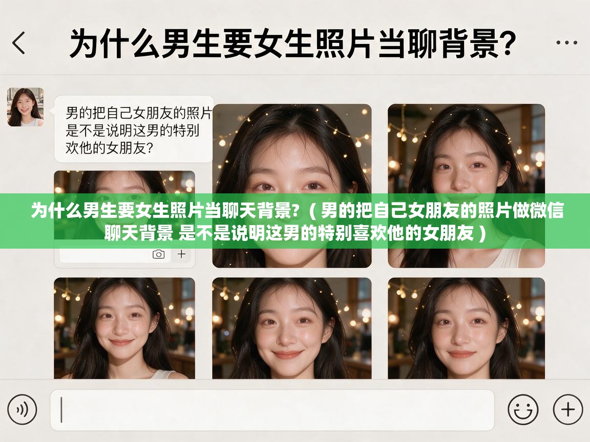  为什么男生要女生照片当聊天背景?  ( 男的把自己女朋友的照片做微信聊天背景 是不是说明这男的特别喜欢他的女朋友 )