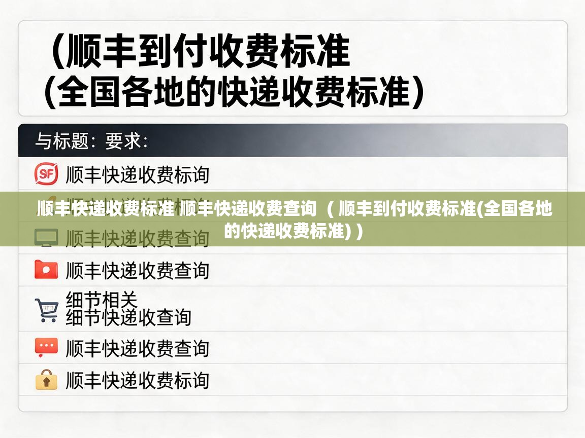  顺丰快递收费标准 顺丰快递收费查询  ( 顺丰到付收费标准(全国各地的快递收费标准) )
