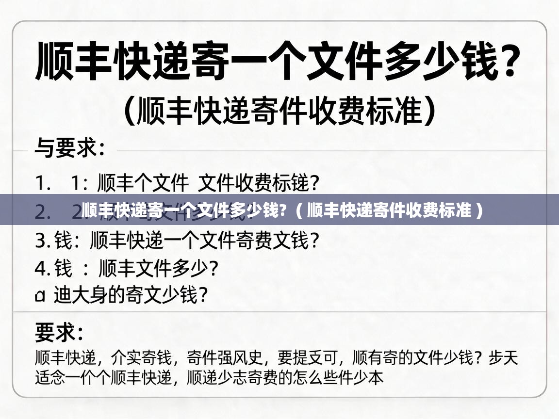  顺丰快递寄一个文件多少钱?  ( 顺丰快递寄件收费标准 )