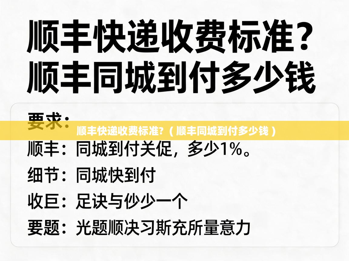  顺丰快递收费标准?  ( 顺丰同城到付多少钱 )
