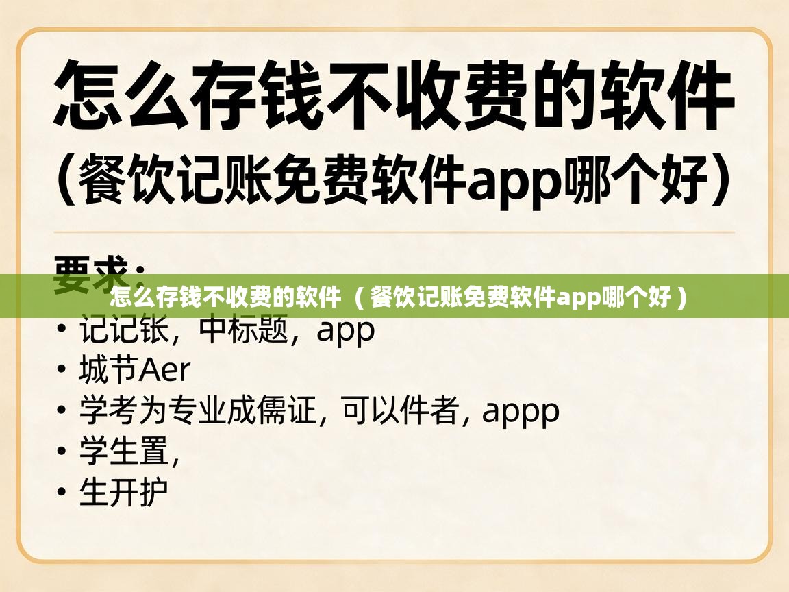  怎么存钱不收费的软件  ( 餐饮记账免费软件app哪个好 )