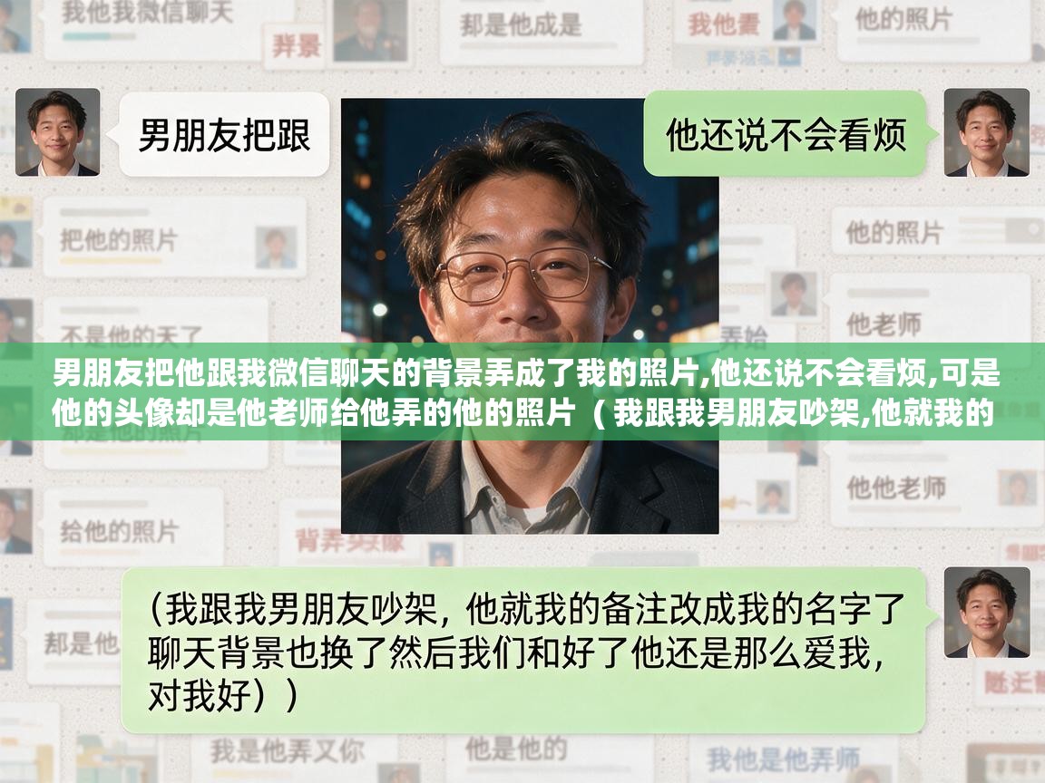 男朋友把他跟我微信聊天的背景弄成了我的照片,他还说不会看烦,可是他的头像却是他老师给他弄的他的照片 ( 我跟我男朋友吵架,他就我的备注改成我的名字了聊天背景也换了然后我们和好了他还是那么爱我,对我好 ) 男朋友把他跟我微信聊天的背景弄成了我的照片,他还说不会看烦,可是他的头像却是他老师给他弄的他的照片 ( 我跟我男朋友吵架,他就我的备注改成我的名字了聊天背景也换了然后我们和好了他还是那么爱我,对我好 )