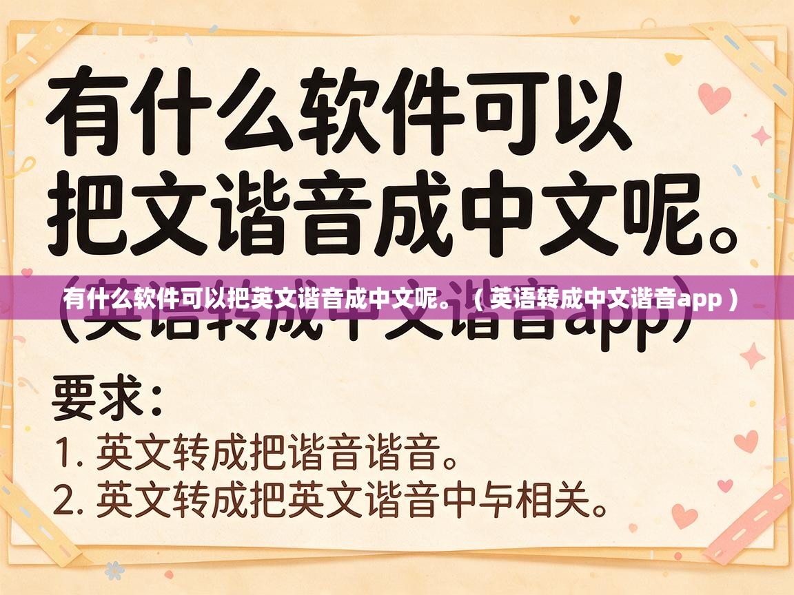  有什么软件可以把英文谐音成中文呢。  ( 英语转成中文谐音app )