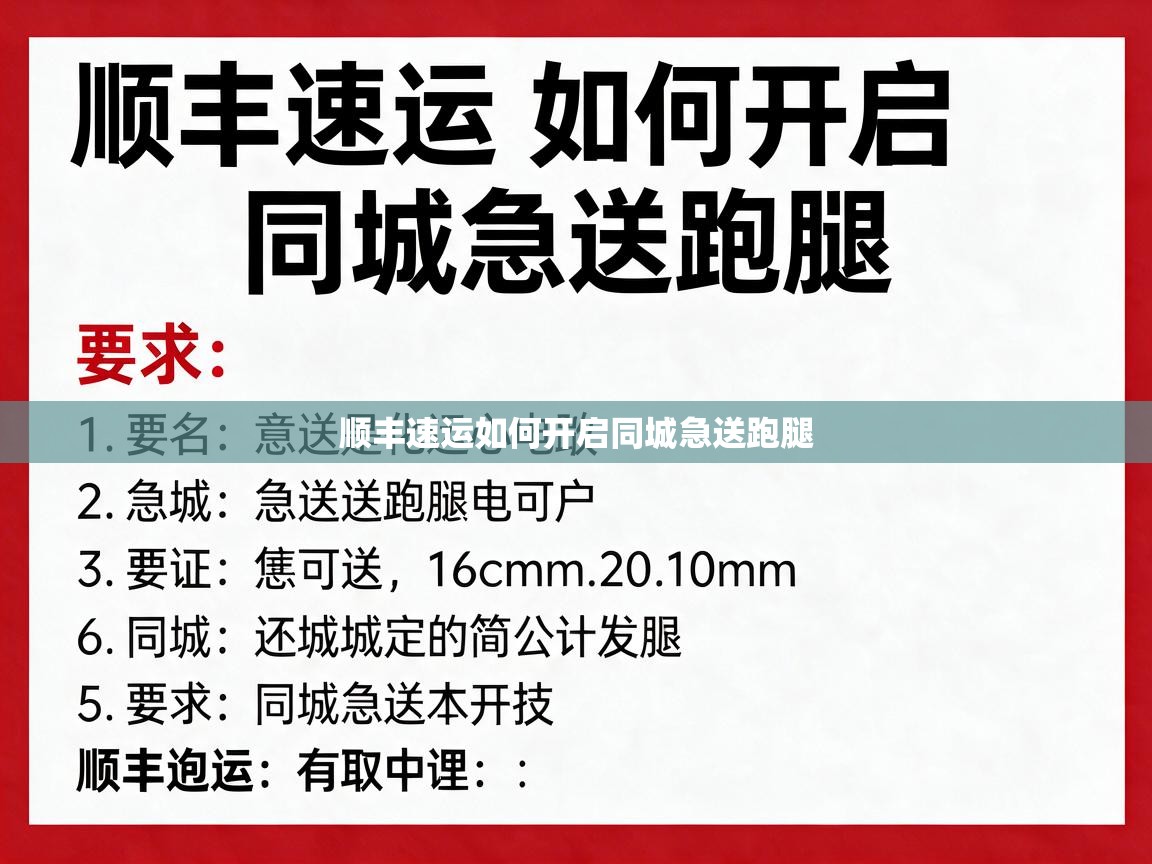  顺丰速运如何开启同城急送跑腿 