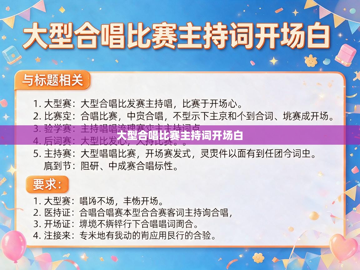  大型合唱比赛主持词开场白 