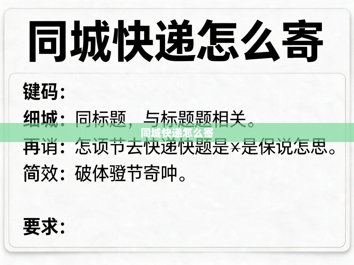 同城快递怎么寄 同城快递怎么寄