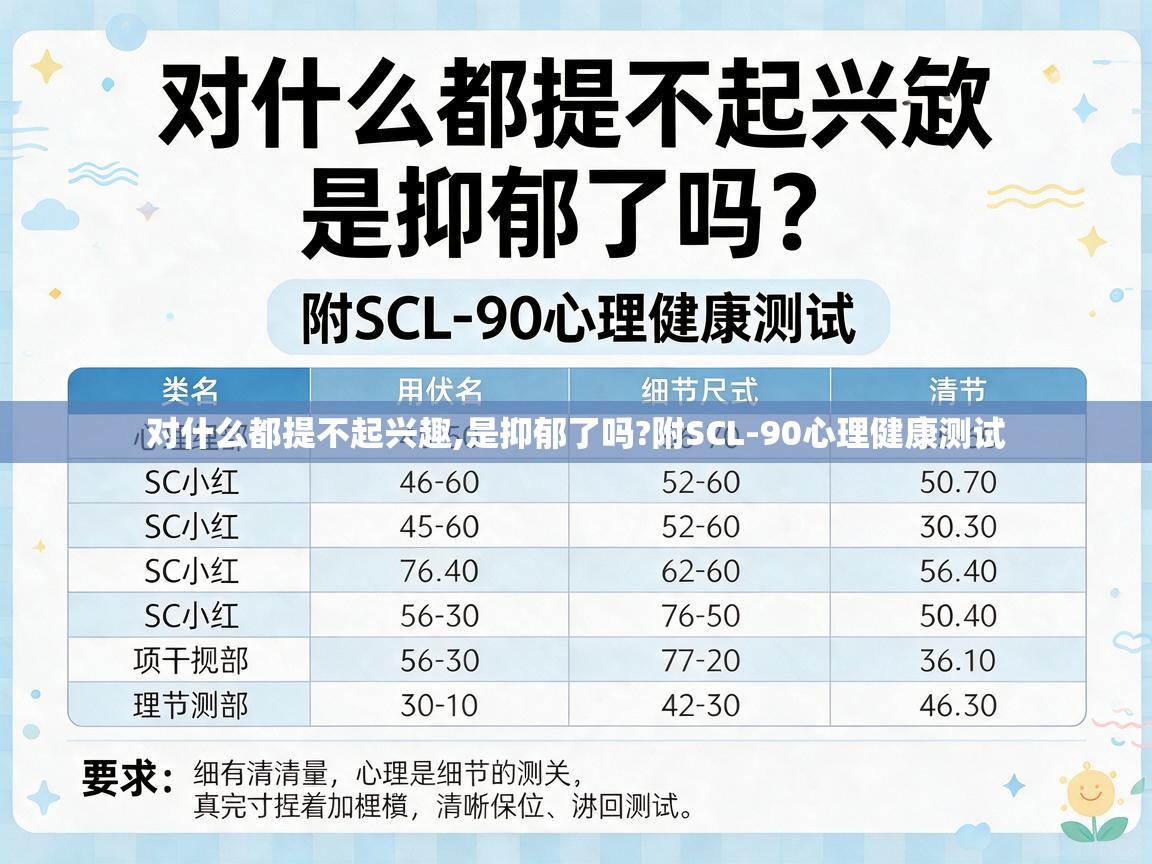  对什么都提不起兴趣,是抑郁了吗?附SCL-90心理健康测试 
