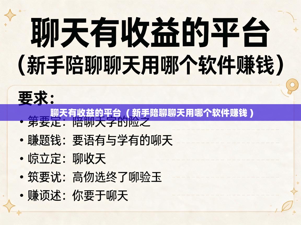  聊天有收益的平台  ( 新手陪聊聊天用哪个软件赚钱 )
