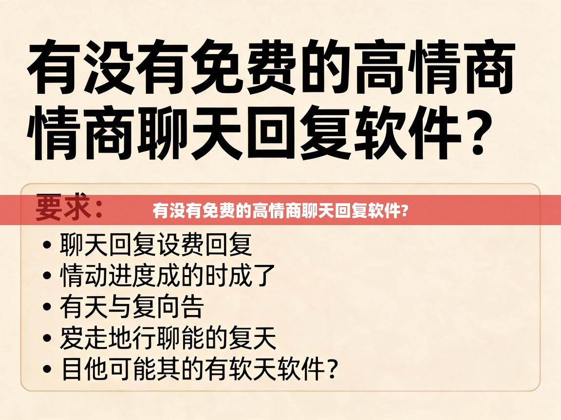  有没有免费的高情商聊天回复软件? 