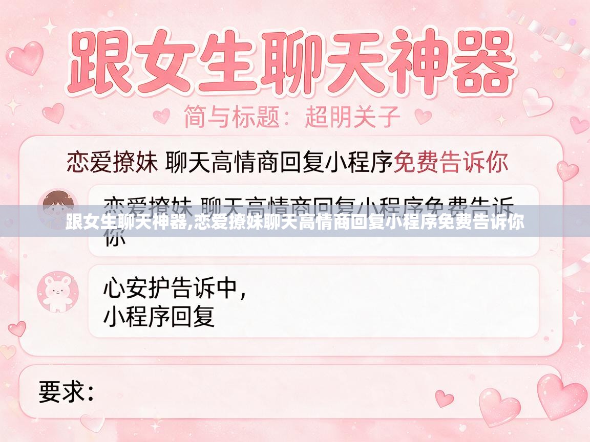  跟女生聊天神器,恋爱撩妹聊天高情商回复小程序免费告诉你 